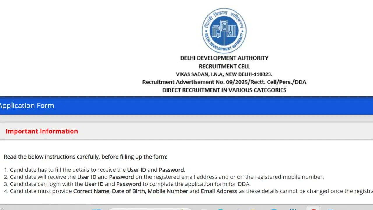 DDA Recruitment 2025: डीडीए में पटवारी, माली, एमटीएस के 1732 पदों पर भर्ती, 5 नवंबर है आवेदन की लास्ट डेट, 7 नवंबर तक जमा करा सकते हैं फीस DDA Recruitment 2025: डीडीए में पटवारी, माली, एमटीएस के 1732 पदों पर भर्ती, 5 नवंबर है आवेदन की लास्ट डेट, 7 नवंबर तक जमा करा सकते हैं फीस
