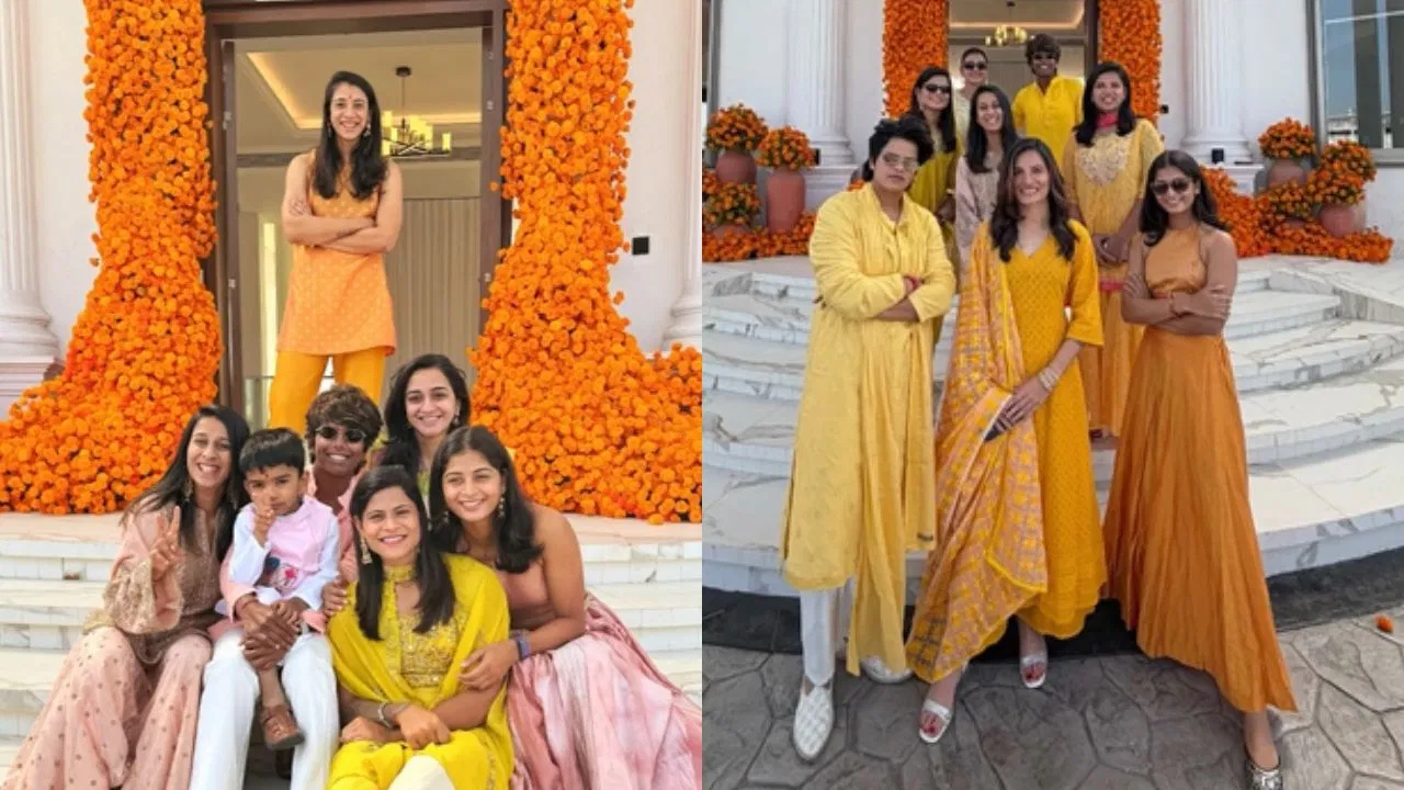 Smriti Mandhana Wedding: स्मृति की हल्दी रस्म में टीम इंडिया की मस्ती, जमकर किया डांस, देखें VIDEO Smriti Mandhana Wedding: स्मृति की हल्दी रस्म में टीम इंडिया की मस्ती, जमकर किया डांस, देखें VIDEO