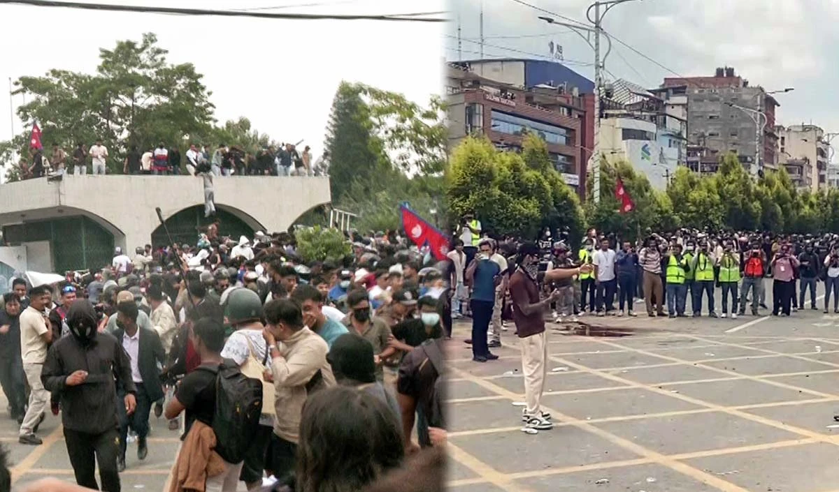 Vishwakhabram: Nepal में फिर बड़ी राजनीतिक उथल-पुथल, Gen Z का सड़कों पर उग्र प्रदर्शन, KP Sharma Oli समर्थकों से हो रही जोरदार भिड़ंत Vishwakhabram: Nepal में फिर बड़ी राजनीतिक उथल-पुथल, Gen Z का सड़कों पर उग्र प्रदर्शन, KP Sharma Oli समर्थकों से हो रही जोरदार भिड़ंत