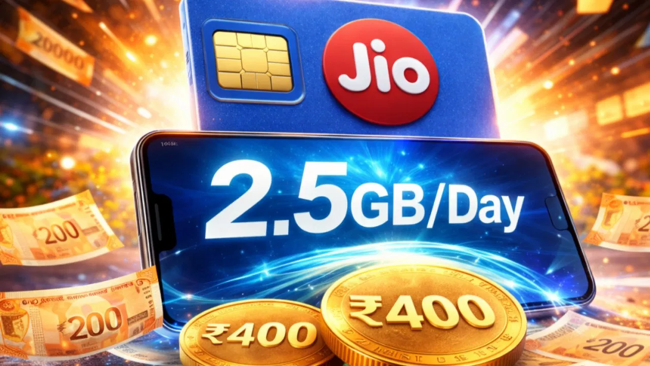 Airtel की छुट्टी! Jio का ये प्लान बचाएगा 400 रुपए, लंबी वैलिडिटी के साथ डेली पाएं 2.5GB डेटा Airtel की छुट्टी! Jio का ये प्लान बचाएगा 400 रुपए, लंबी वैलिडिटी के साथ डेली पाएं 2.5GB डेटा