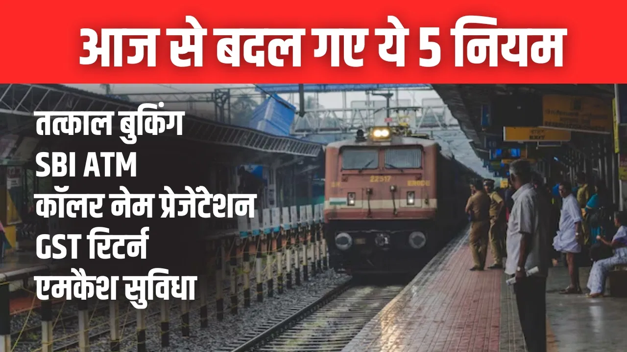 आज से तत्काल टिकट बुकिंग में बड़ा बदलाव: मोबाइल, बैंकिंग और ATM के नियम भी बदले आज से तत्काल टिकट बुकिंग में बड़ा बदलाव: मोबाइल, बैंकिंग और ATM के नियम भी बदले