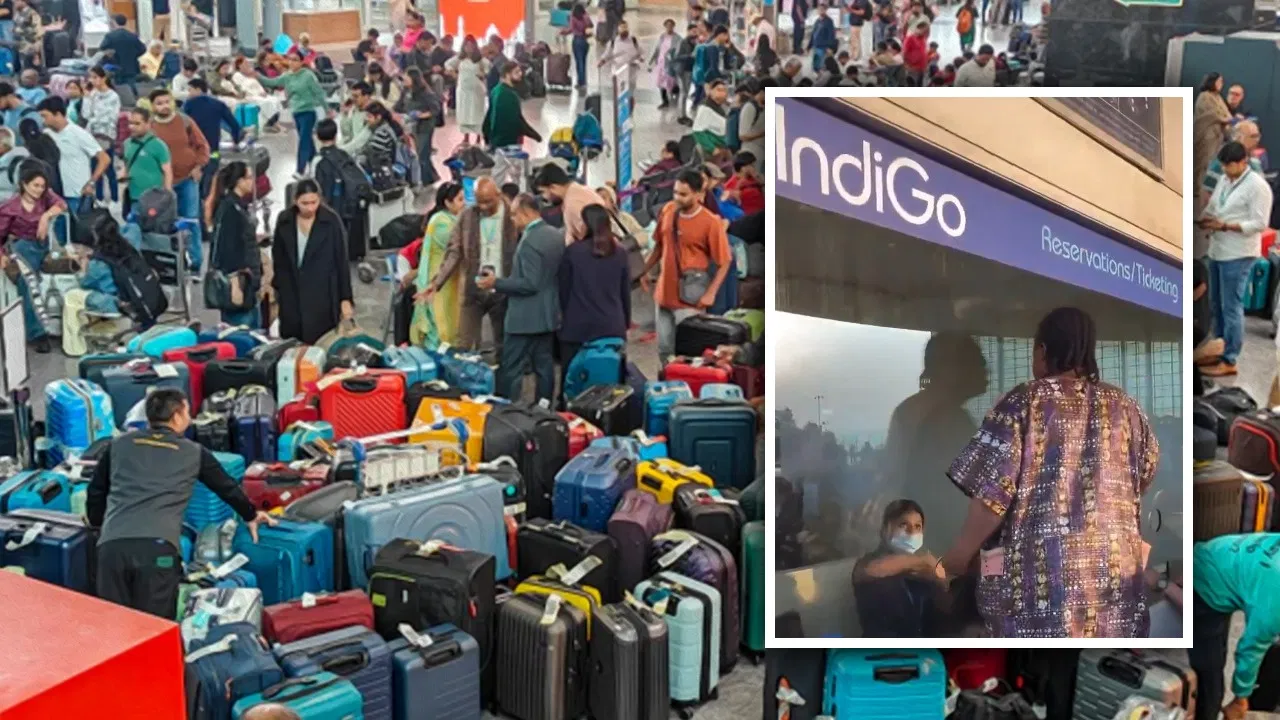 कोई काउंटर पर चढ़ा तो कोई लगा रोने… एयरपोर्ट्स पर INDIGO की वजह से ऐसा है लोगों का हाल कोई काउंटर पर चढ़ा तो कोई लगा रोने... एयरपोर्ट्स पर INDIGO की वजह से ऐसा है लोगों का हाल