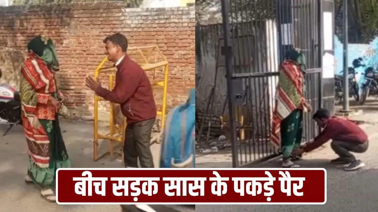 ‘पत्नी को विदा कर दो सासू मां’… अलीगढ़ में युवक ने बीच सड़क पकड़े पैर, हाथ जोड़ लगाई गुहार 'पत्नी को विदा कर दो सासू मां'... अलीगढ़ में युवक ने बीच सड़क पकड़े पैर, हाथ जोड़ लगाई गुहार