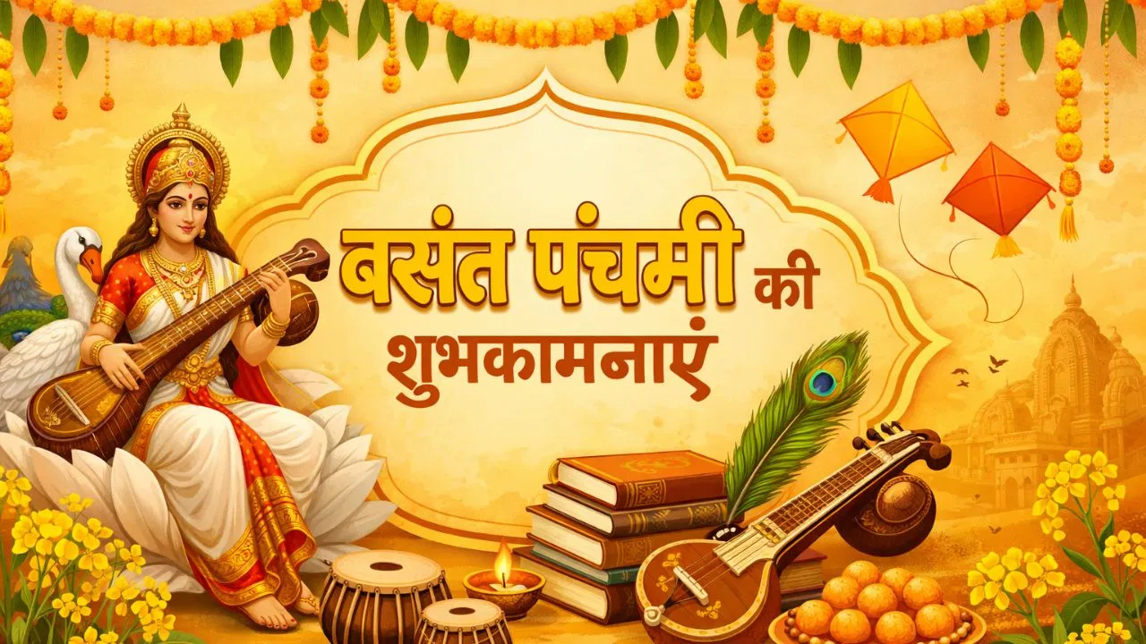Basant Panchami 2026 Wishes in Hindi: ज्ञान, बुद्धि, प्रेममिले अपरंपार…बसंत पंचमी की शुभकामनाएं जो दिल छू लें Basant Panchami 2026 Wishes in Hindi: ज्ञान, बुद्धि, प्रेममिले अपरंपार...बसंत पंचमी की शुभकामनाएं जो दिल छू लें