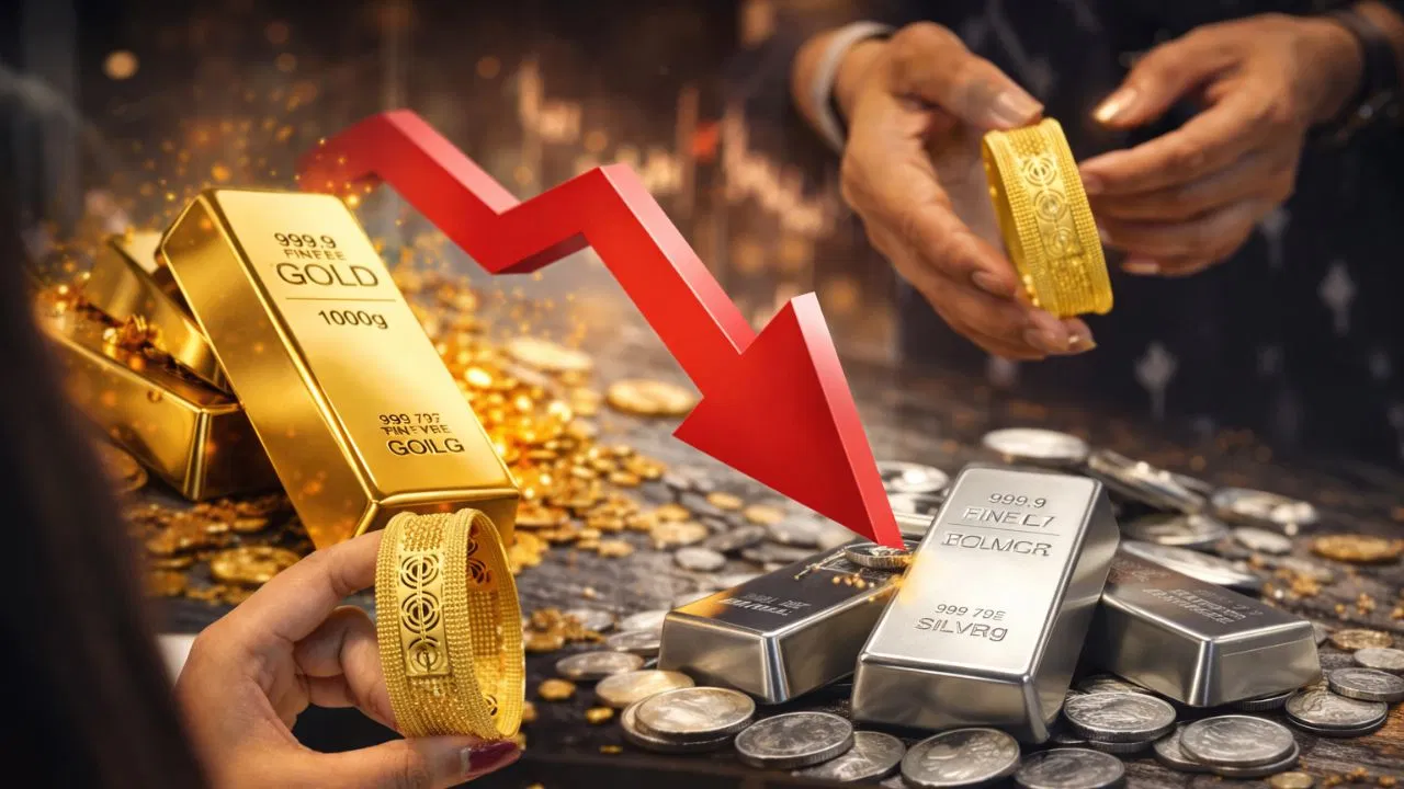 Gold-Silver Price Crash: एक ही झटके में ‘औंधे मुंह’ गिरा सोना, 16000 रुपये सस्ती हुई चांदी, खरीदने से पहले देखें आज के रेट Gold-Silver Price Crash: एक ही झटके में 'औंधे मुंह' गिरा सोना, 16000 रुपये सस्ती हुई चांदी, खरीदने से पहले देखें आज के रेट