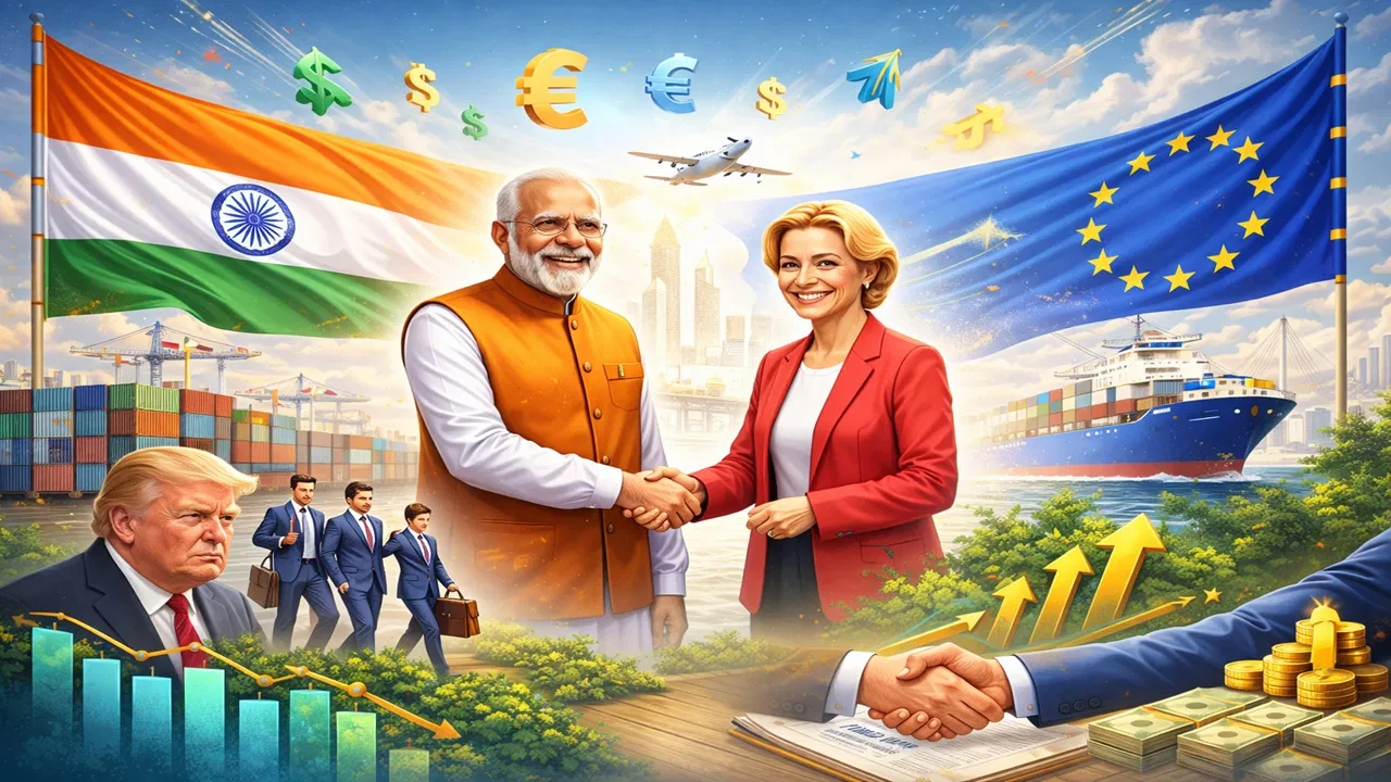 India-EU ट्रेड डील: न ट्रंप की जरुरत न FII का डर, भारत ने एक तीर से साधे कई निशाने India-EU ट्रेड डील: न ट्रंप की जरुरत न FII का डर, भारत ने एक तीर से साधे कई निशाने
