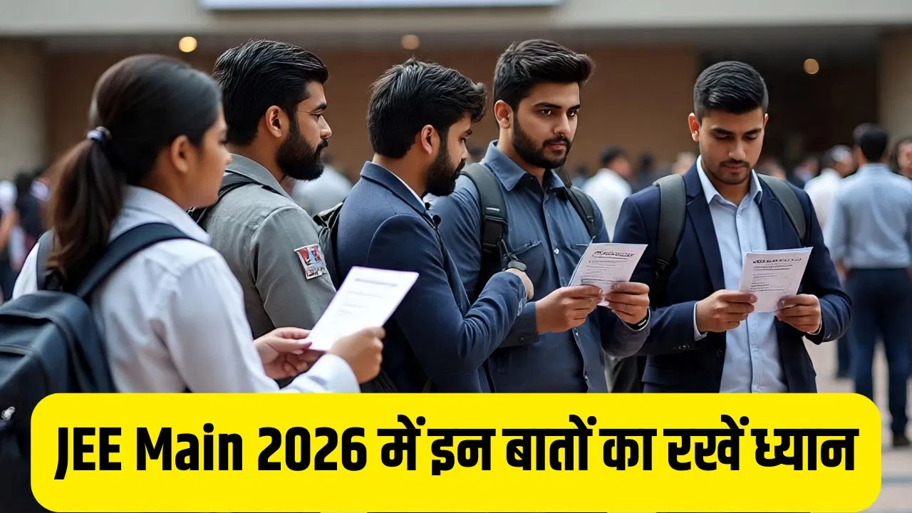 JEE Main 2026: कल से शुरू हो रहे एग्जाम, घर से निकलने से पहले इन बातों का जरूर रखें ध्यान JEE Main 2026: कल से शुरू हो रहे एग्जाम, घर से निकलने से पहले इन बातों का जरूर रखें ध्यान