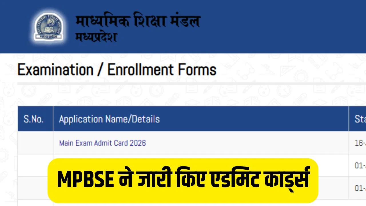 MPBSE ने जारी किया 10th और 12th का एडमिट कार्ड, जान लें एग्जाम के दौरान क्या-क्या सावधानी बरतें? MPBSE ने जारी किया 10th और 12th का एडमिट कार्ड, जान लें एग्जाम के दौरान क्या-क्या सावधानी बरतें?