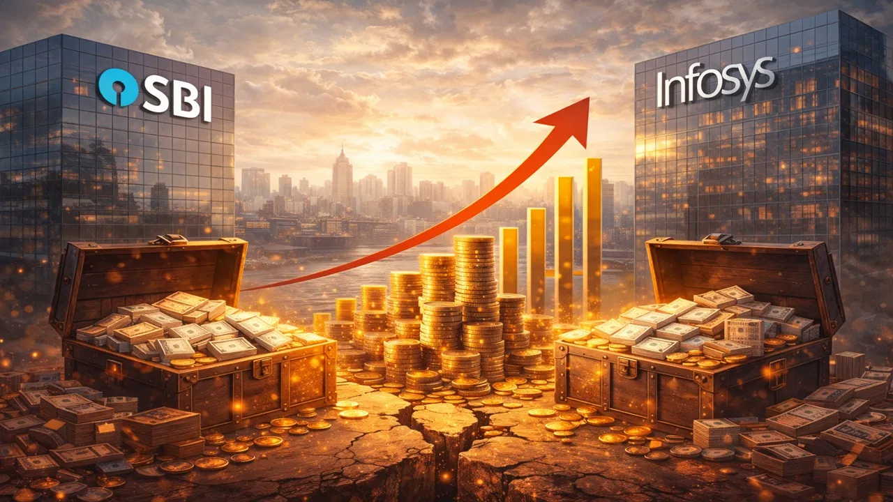 SBI और Infosys ने लगाई लंबी छलांग, टॉप कंपनियों की तिजोरी में आए 75,855 करोड़ SBI और Infosys ने लगाई लंबी छलांग, टॉप कंपनियों की तिजोरी में आए 75,855 करोड़