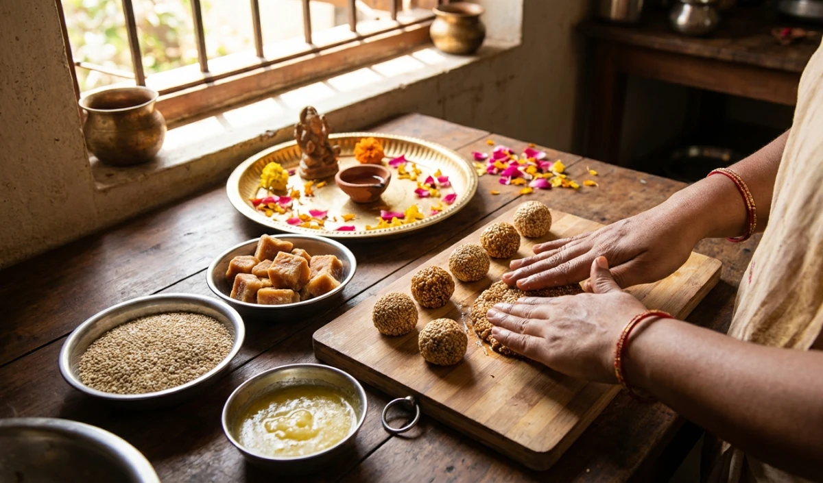 Sakat Chauth 2026: गणपति बप्पा को लगाएं ये Special भोग, घर पर 5 मिनट में बनाएं स्वादिष्ट तिलकुट Sakat Chauth 2026: गणपति बप्पा को लगाएं ये Special भोग, घर पर 5 मिनट में बनाएं स्वादिष्ट तिलकुट