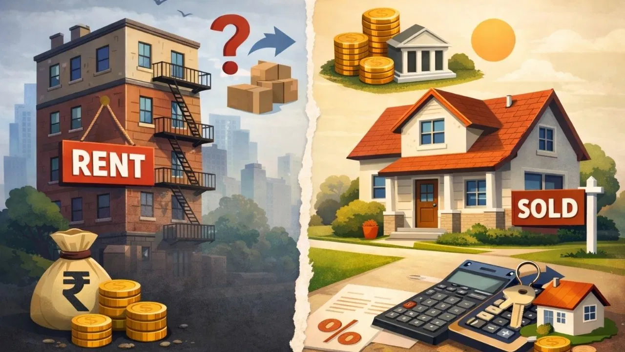 किराए के मकान में रहें या अपना घर खरीदें? रियल एस्टेट का ये ‘1% फॉर्मूला’ दूर कर देगा सारी कन्फ्यूजन! किराए के मकान में रहें या अपना घर खरीदें? रियल एस्टेट का ये '1% फॉर्मूला' दूर कर देगा सारी कन्फ्यूजन!