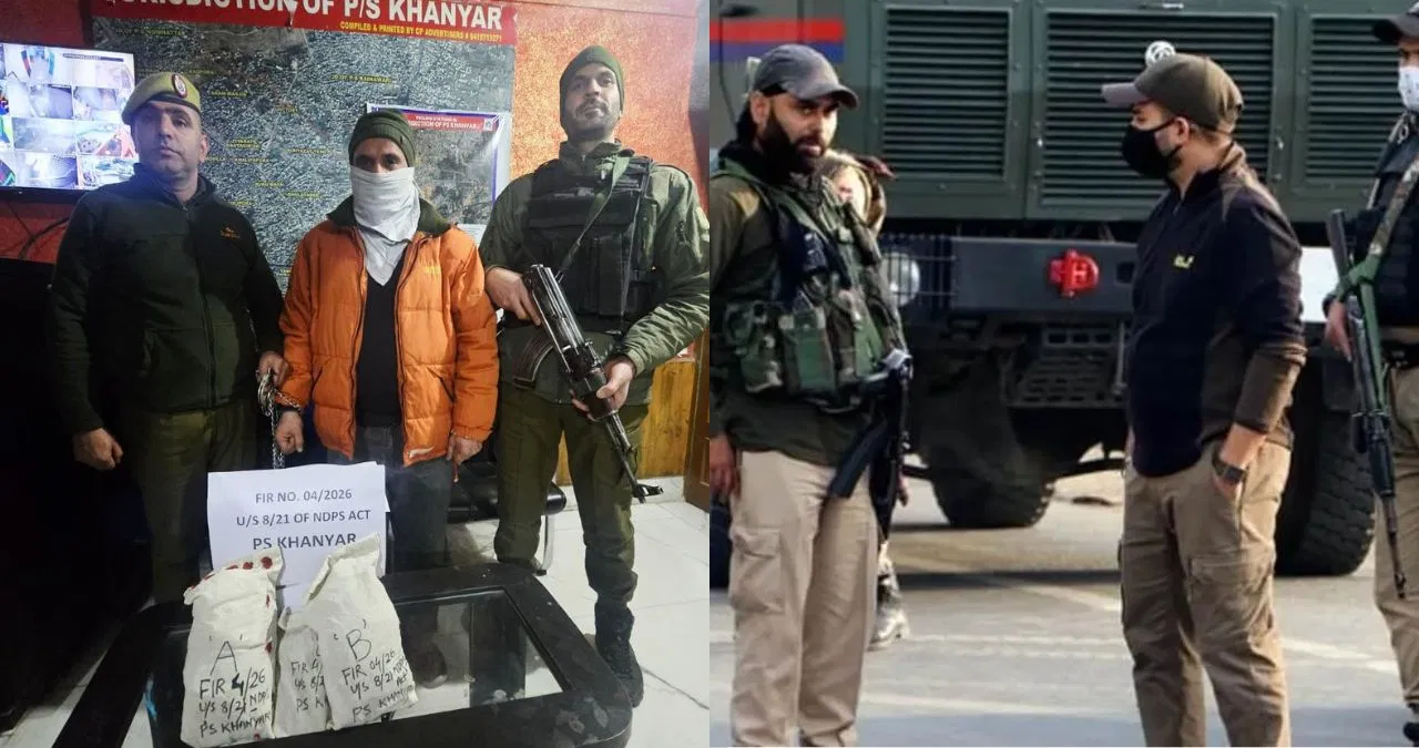 जम्मू-कश्मीर: श्रीनगर पुलिस का बड़ा एक्शन, ‘कुख्यात’ ड्रग पेडलर तस्कर को दबोचा जम्मू-कश्मीर: श्रीनगर पुलिस का बड़ा एक्शन, 'कुख्यात' ड्रग पेडलर तस्कर को दबोचा