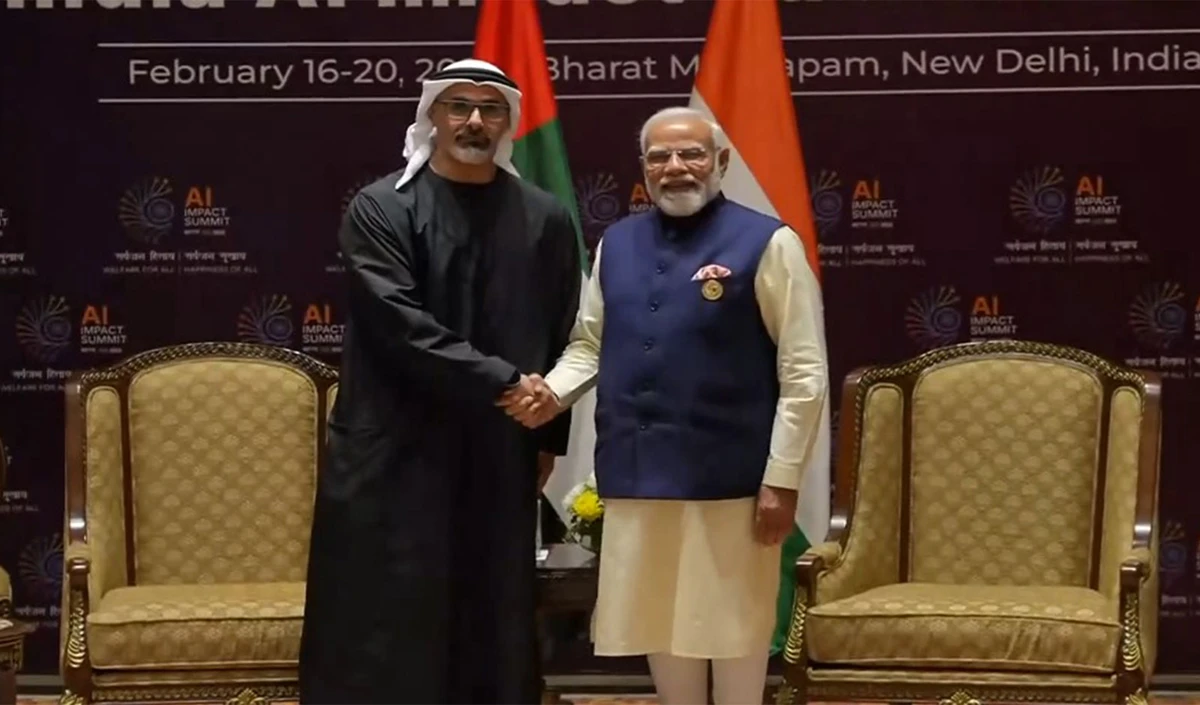 AI Impact Summit: PM Modi और UAE के क्राउन प्रिंस की मुलाकात, टेक्नोलॉजी में साझेदारी को मिलेगी नई धार AI Impact Summit: PM Modi और UAE के क्राउन प्रिंस की मुलाकात, टेक्नोलॉजी में साझेदारी को मिलेगी नई धार