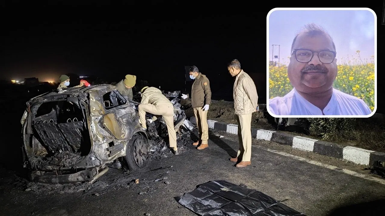 जालौन में NH-27 पर भीषण सड़क हादसा, डंपर से टकराई तेज रफ्तार कार, CA की जिंदा जलकर मौत जालौन में NH-27 पर भीषण सड़क हादसा, डंपर से टकराई तेज रफ्तार कार, CA की जिंदा जलकर मौत