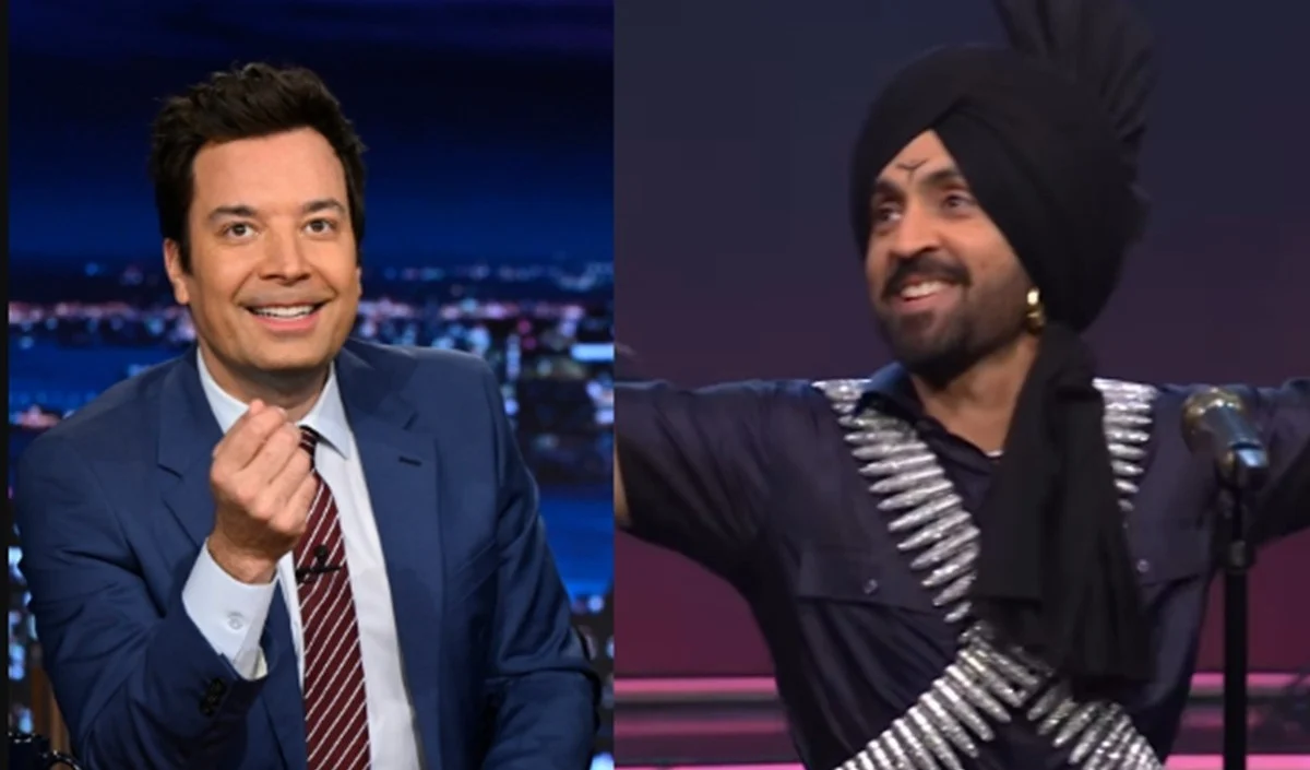 Jimmy Fallon को चढ़ा पंजाबी रंग! Diljit Dosanjh ने ‘द टुनाइट शो’ में फिर मचाया धमाल, वायरल हुआ भांगड़ा वीडियो Jimmy Fallon को चढ़ा पंजाबी रंग! Diljit Dosanjh ने 'द टुनाइट शो' में फिर मचाया धमाल, वायरल हुआ भांगड़ा वीडियो