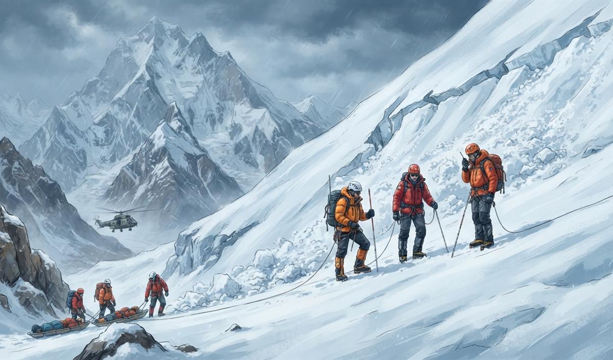 Pakistan के Broad Peak पर हिमस्खलन के बाद 4 पर्वतारोहियों के शव मिले, 6 अब भी लापता Pakistan के Broad Peak पर हिमस्खलन के बाद 4 पर्वतारोहियों के शव मिले, 6 अब भी लापता