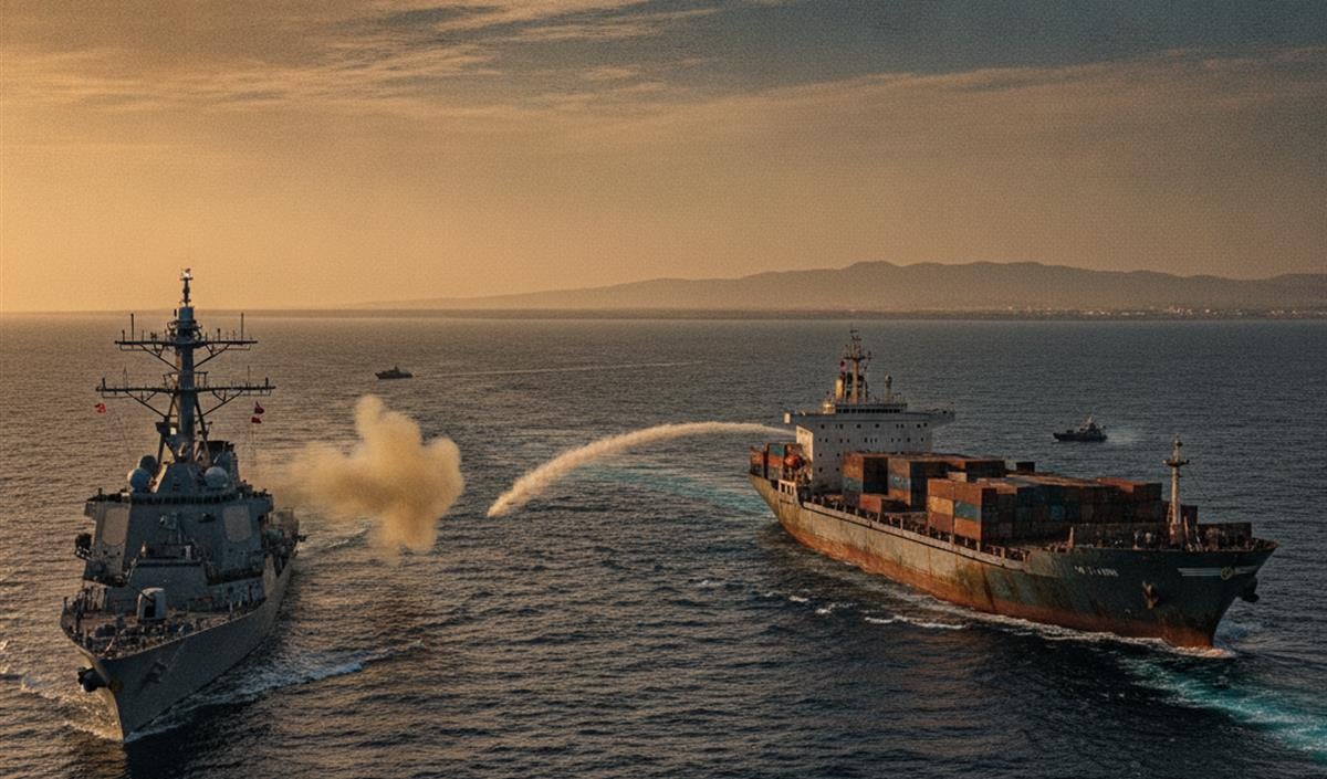 US Blockade तोड़ने की कोशिश कर रहे Cargo Ship पर अमेरिकी सेना की गोलीबारी, Gulf region में भारी तनाव US Blockade तोड़ने की कोशिश कर रहे Cargo Ship पर अमेरिकी सेना की गोलीबारी, Gulf region में भारी तनाव