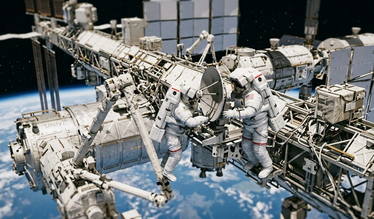 Astronaut Anil Menon और सोफी एडेनोट ने ISS पर Spacewalk पूरी कर लगाया नया एंटीना Astronaut Anil Menon और सोफी एडेनोट ने ISS पर Spacewalk पूरी कर लगाया नया एंटीना