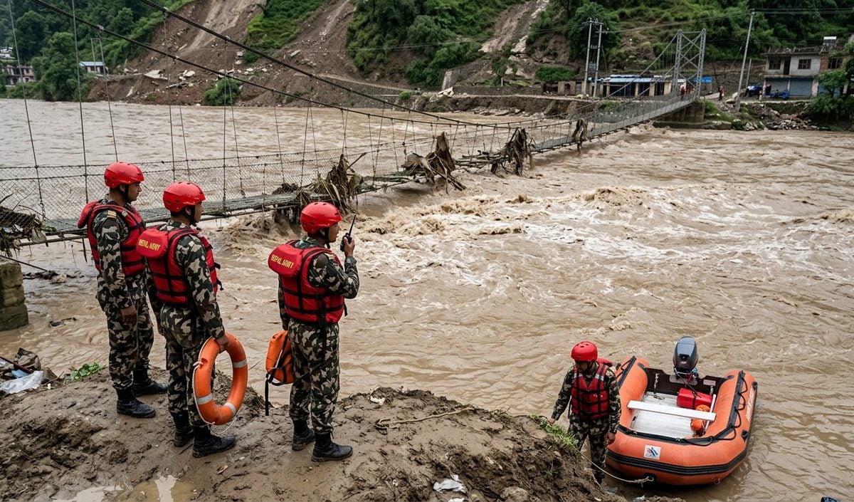 Nepal Floods: Bhote Koshi नदी का जलस्तर फिर बढ़ा, बचाव टीमों को अलर्ट रहने के निर्देश Nepal Floods: Bhote Koshi नदी का जलस्तर फिर बढ़ा, बचाव टीमों को अलर्ट रहने के निर्देश