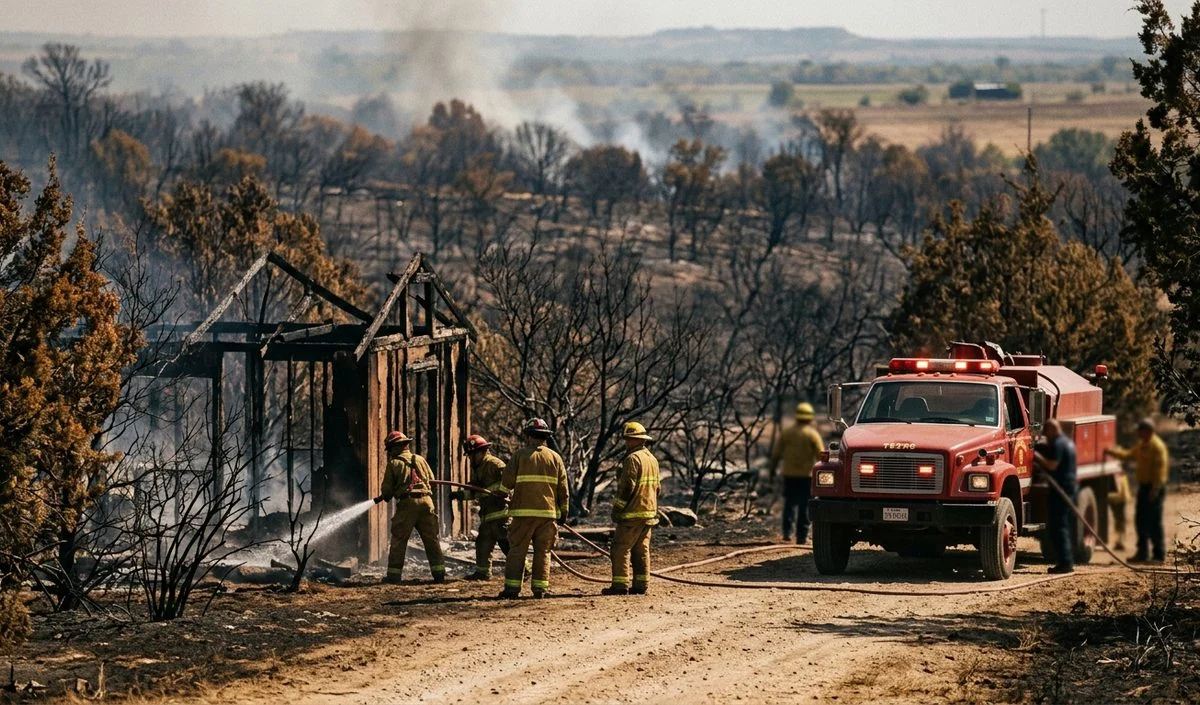 Texas Wildfire का कहर: 200 वर्ग किमी इलाका जला, कई ढांचे खाक और स्कूल बंद Texas Wildfire का कहर: 200 वर्ग किमी इलाका जला, कई ढांचे खाक और स्कूल बंद