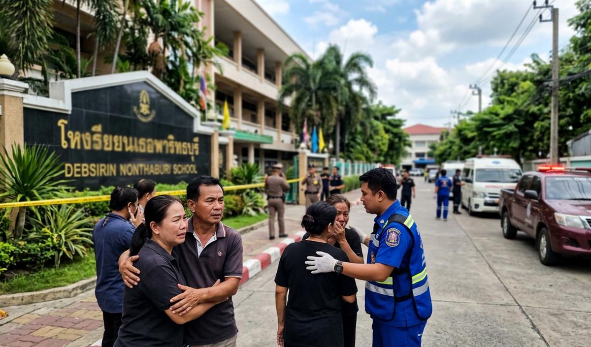 Thailand के देबसिरिन नोंथाबुरी स्कूल में गोलीबारी के बाद प्रधानमंत्री Anutin Charnvirakul ने दिए उचित देखभाल के निर्देश Thailand के देबसिरिन नोंथाबुरी स्कूल में गोलीबारी के बाद प्रधानमंत्री Anutin Charnvirakul ने दिए उचित देखभाल के निर्देश