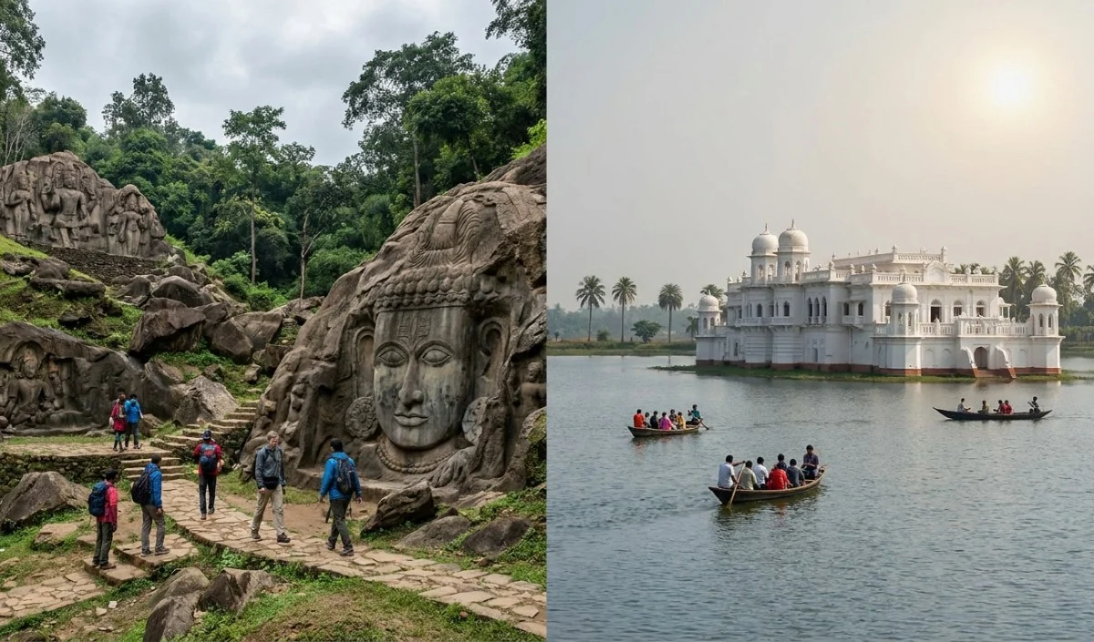 Tripura Tourism Plan: जानिए क्यों खास हैं उनाकोटी की रहस्यमयी मूर्तियां और Ujjayanta Palace Tripura Tourism Plan: जानिए क्यों खास हैं उनाकोटी की रहस्यमयी मूर्तियां और Ujjayanta Palace