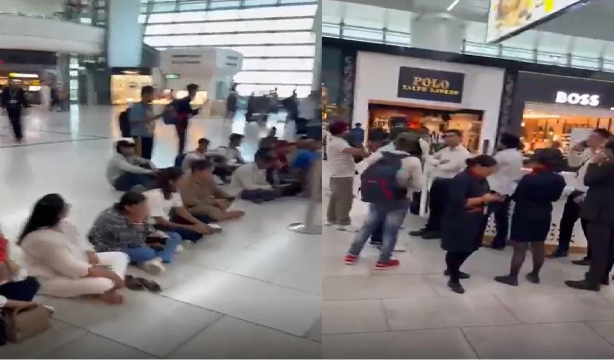 Delhi Airport पर SpiceJet की Dubai Flights 24 घंटे लेट, नाराज यात्रियों ने किया जोरदार प्रदर्शन Delhi Airport पर SpiceJet की Dubai Flights 24 घंटे लेट, नाराज यात्रियों ने किया जोरदार प्रदर्शन
