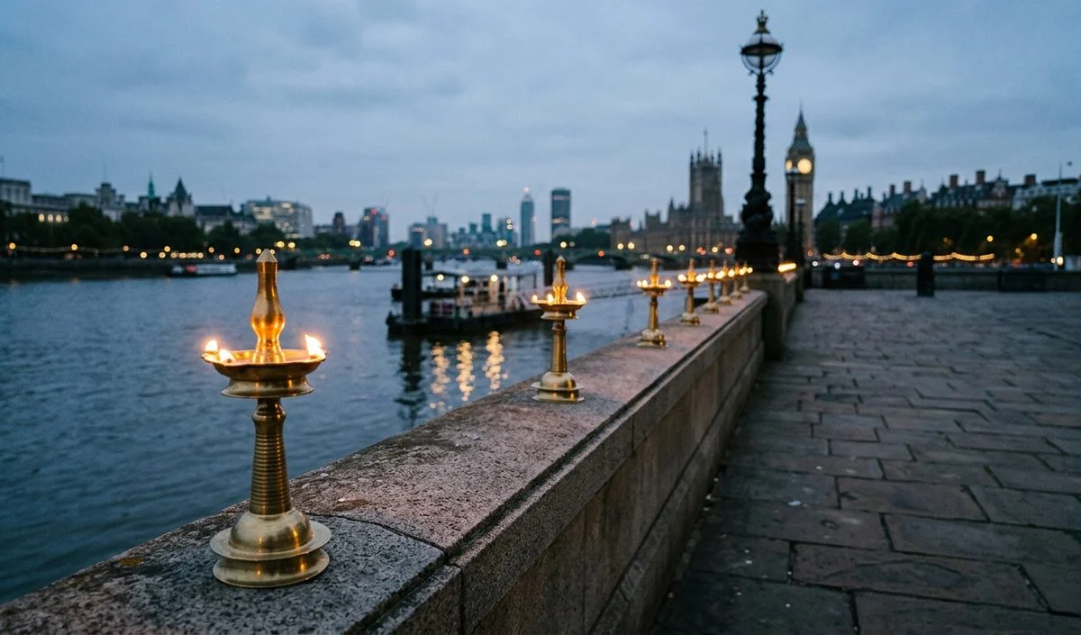 London में Chinmaya Mission ने River Thames के किनारे पहली बार आयोजित की Ganga Aarti London में Chinmaya Mission ने River Thames के किनारे पहली बार आयोजित की Ganga Aarti
