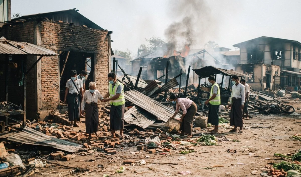 Myanmar Airstrike | म्यांमार में हैवानियत की हदें पार! ‘बम फटे, इमारतें जलीं और पल भर में बिछ गए 49 शव’… रखाइन में खूनी हमले से दहली दुनिया! Myanmar Airstrike | म्यांमार में हैवानियत की हदें पार! 'बम फटे, इमारतें जलीं और पल भर में बिछ गए 49 शव'... रखाइन में खूनी हमले से दहली दुनिया!