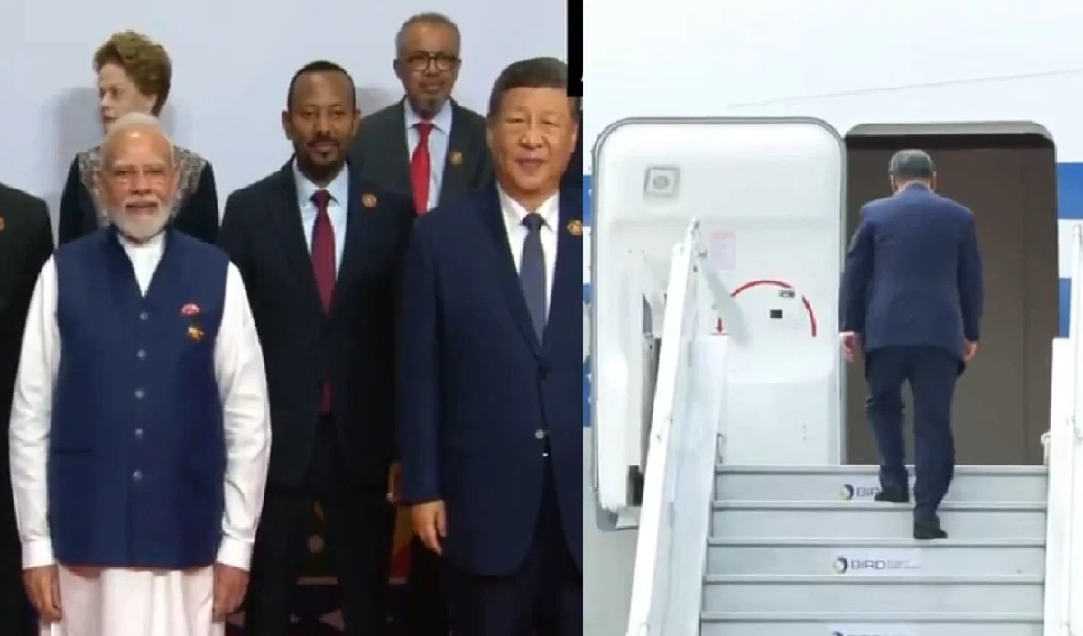 PM मोदी का भाषण सुना, फैमिली फोटो खिंचवाई, डिनर से दूरी बनाई, BRICS समिट के बाद चीन के लिए रवाना हुए राष्ट्रपति शी जिनपिंग PM मोदी का भाषण सुना, फैमिली फोटो खिंचवाई, डिनर से दूरी बनाई, BRICS समिट के बाद चीन के लिए रवाना हुए राष्ट्रपति शी जिनपिंग