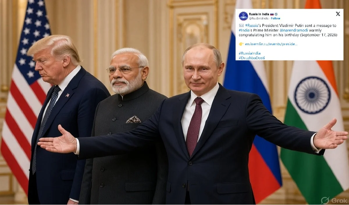 तुमसे मिलना बातें करना बड़ा अच्छा लगता है…PM मोदी के जन्मदिन पर कुछ खास अंदाज में दोस्त पुतिन ने दी बधाई, जो ट्रंप को बिल्कुल पसंद नहीं आएगा तुमसे मिलना बातें करना बड़ा अच्छा लगता है...PM मोदी के जन्मदिन पर कुछ खास अंदाज में दोस्त पुतिन ने दी बधाई, जो ट्रंप को बिल्कुल पसंद नहीं आएगा