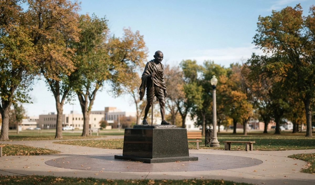 North Dakota में पहली बार लगी महात्मा गांधी की आदमकद प्रतिमा, Peace Park में हुआ अनावरण North Dakota में पहली बार लगी महात्मा गांधी की आदमकद प्रतिमा, Peace Park में हुआ अनावरण